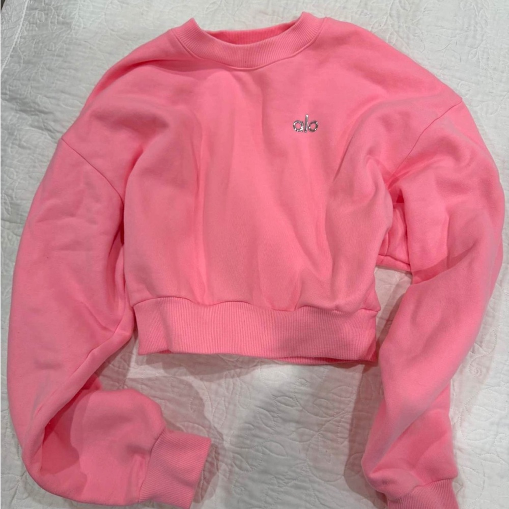 ALO Yoga Cropped Accolade Crewneck - Picture 1 of 4
